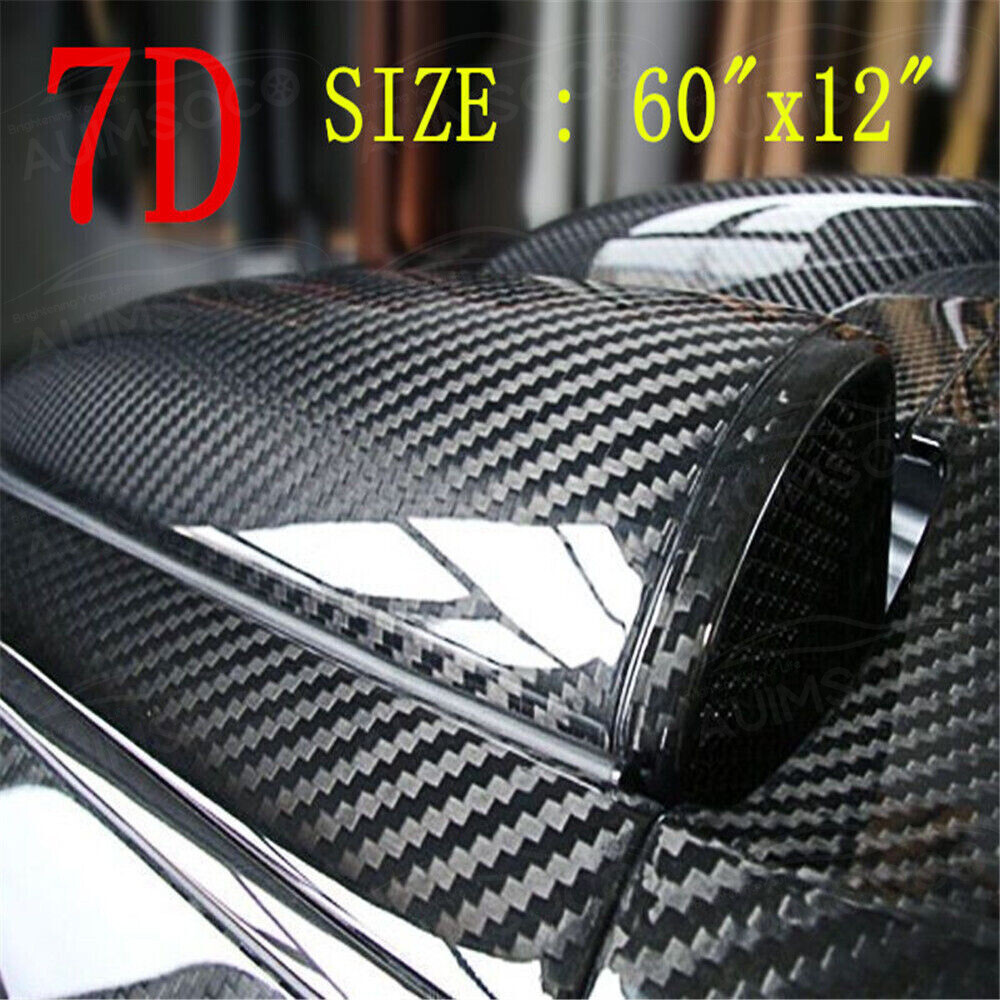 Black Carbon Fiber 12×60 inches 5Years Car Wrap Vinyl Roll with Air Release
