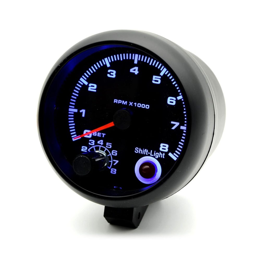 12V 3.75 inch Car Auto Tachometer with Shift Light 8000 RPM Gauge Meter Blue LED