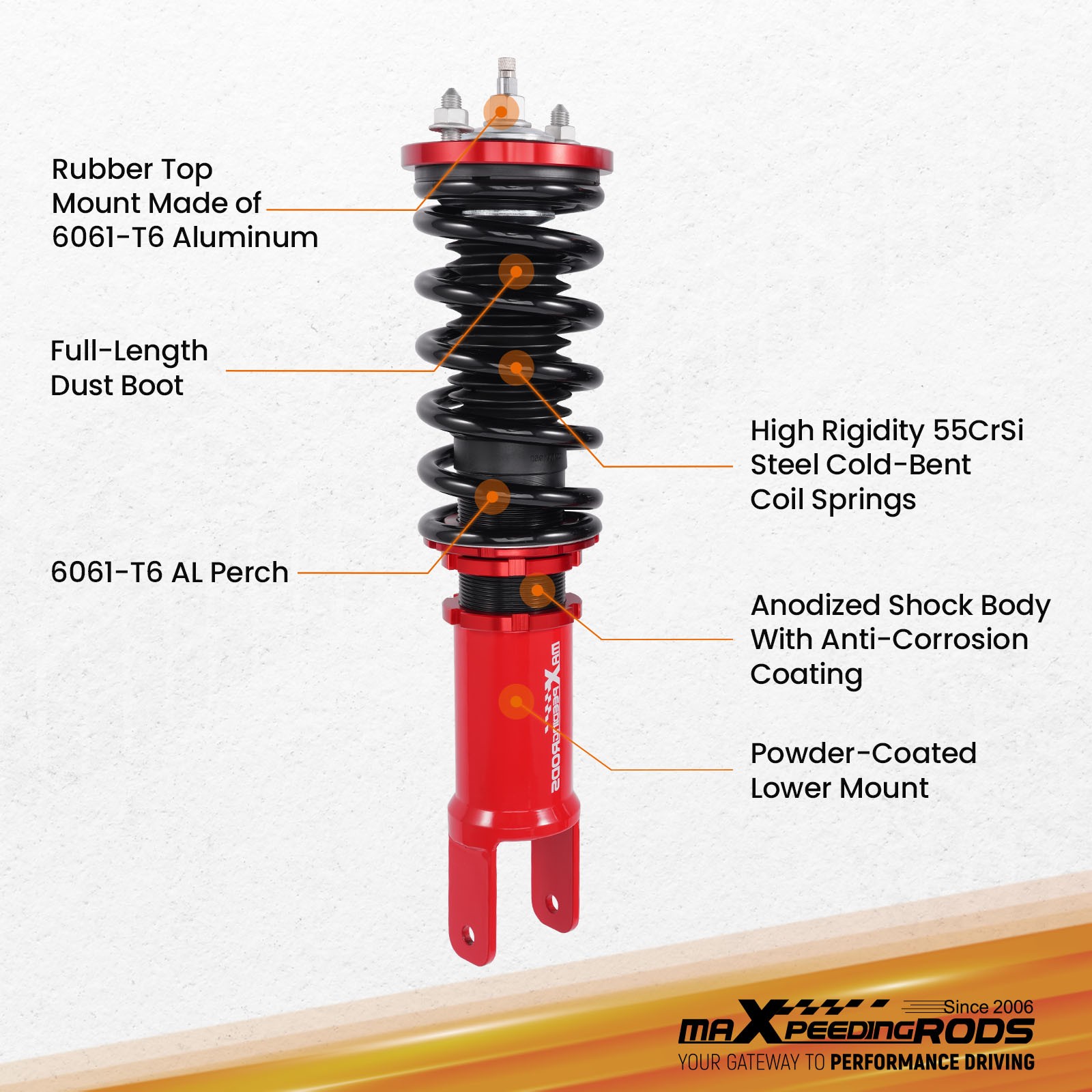 Maxpeedingrods 24 Way Damper Coilovers Kit For Honda Civic 88-91 & Integra 90-93
