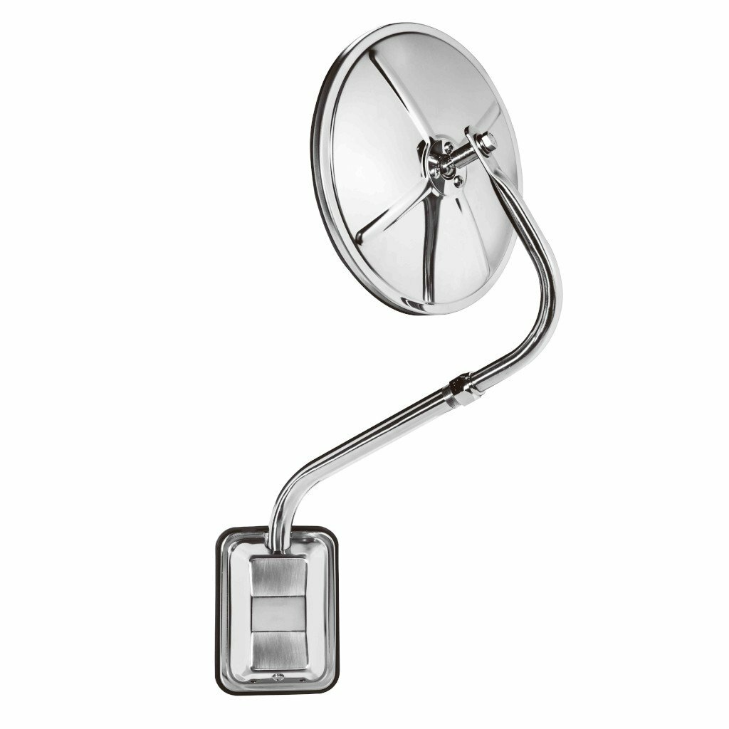 Fortpro 8 1/2″ Semi Bubble Convex Mirror with Stainless Steel Pod Mount | F24568