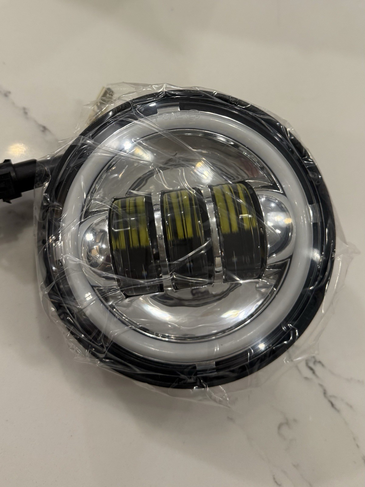 Custom Dynamics 4.5″ Passing Lamp with Halo Chrome 6000K White Harley CD-45-C