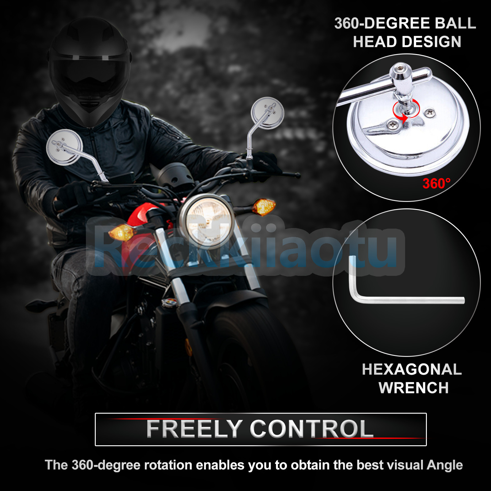 Chrome Round Motorcycle Rearview Mirrors For Harley Softail Dyna Bobber Chopper
