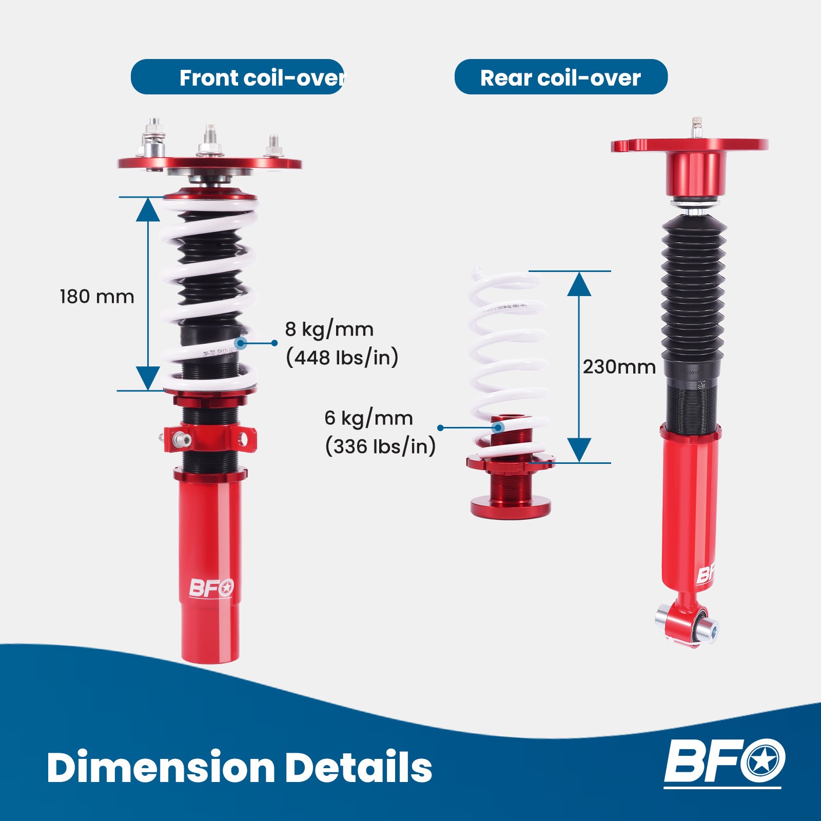 BFO 24 Level Damper Coilovers Lowering Kit For BMW 3-Series RWD (F30) 2011-2019
