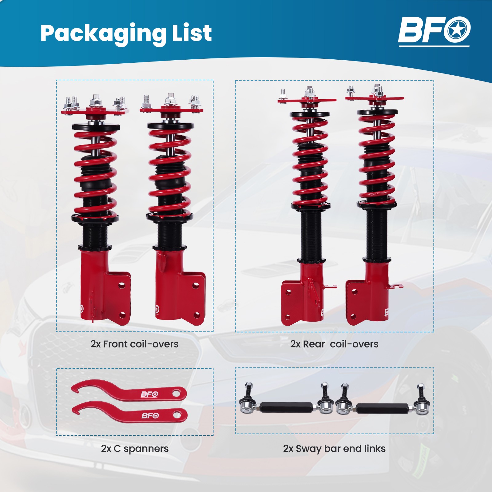 BFO Street Coilovers Suspension Lowering Kits for Mazda Protege 323 1999-2003
