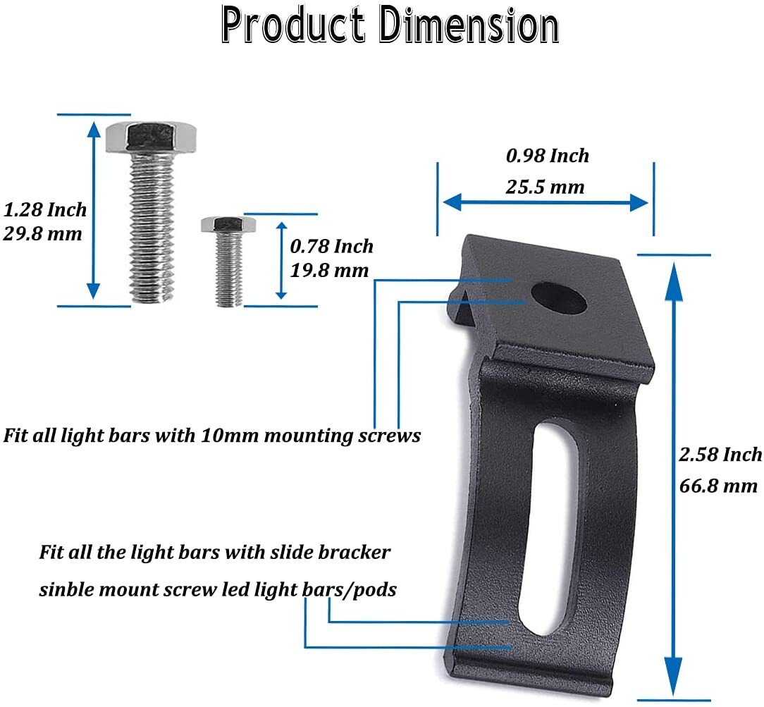 Universal LED Light Bar Mounting Brackets Set for Light Bar Driving Light Pods