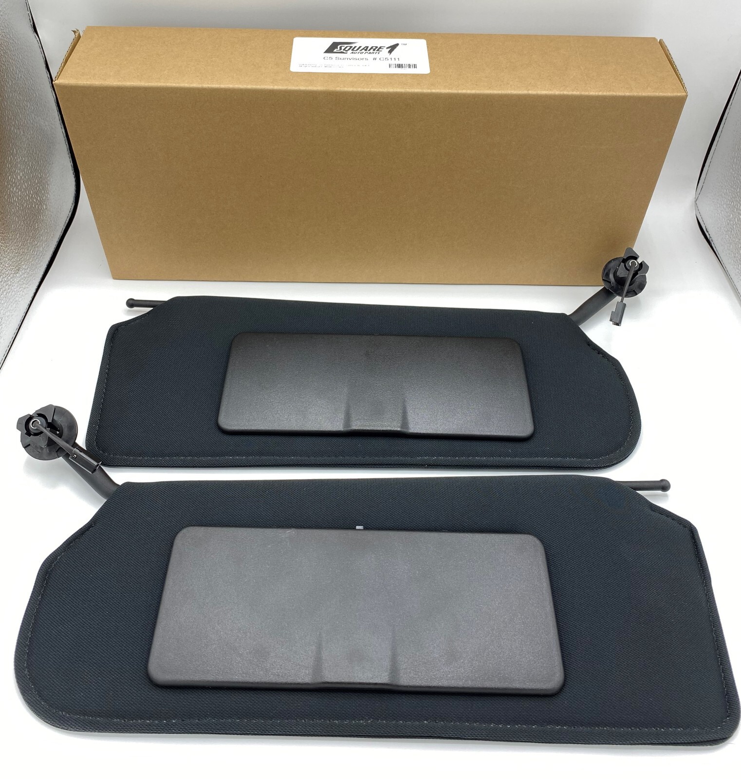 BRAND NEW Sun Visors Sunvisors Black FOR C5 Corvette 1997-2004 UPDATED