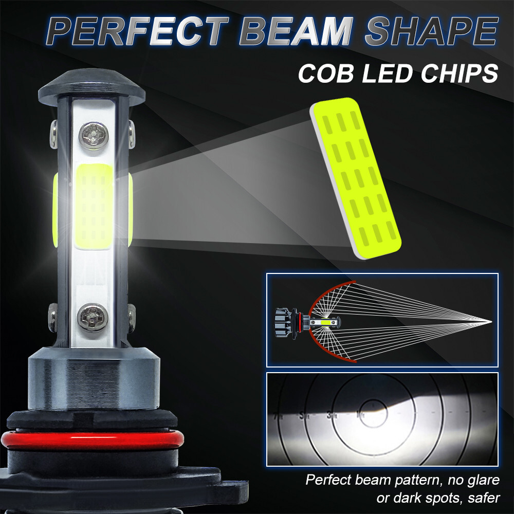 9005+9006 LED Combo COB LED Headlight Kit 360000LM Light Bulbs Hi/Low Beam 6000K