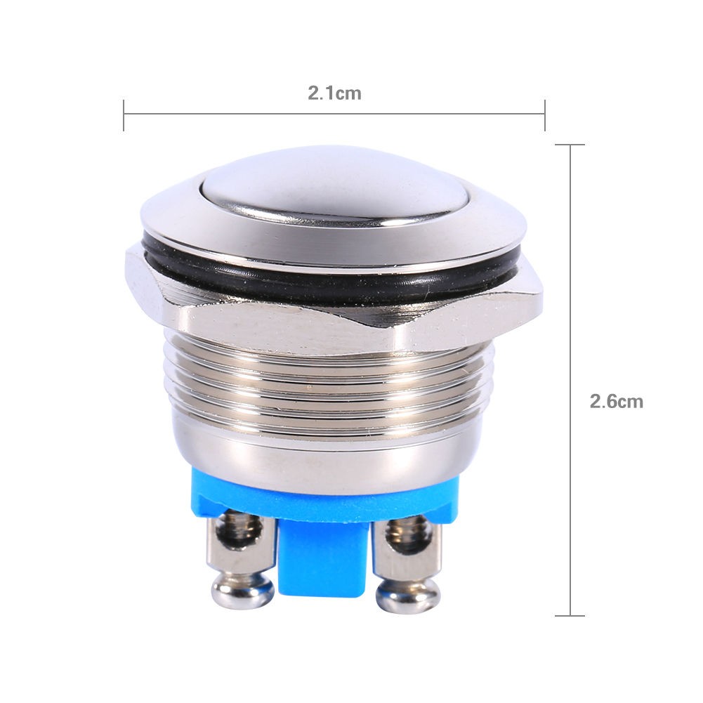 2PCS Metal Circle Push Button Momentary Horn Switch Car Boat DC12V Waterproof
