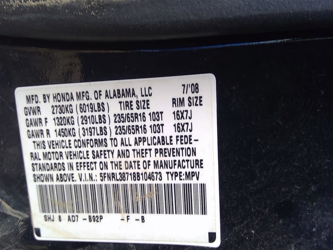 Passenger Right Lower Control Arm Front Fits 07-10 Odyssey 3612601
