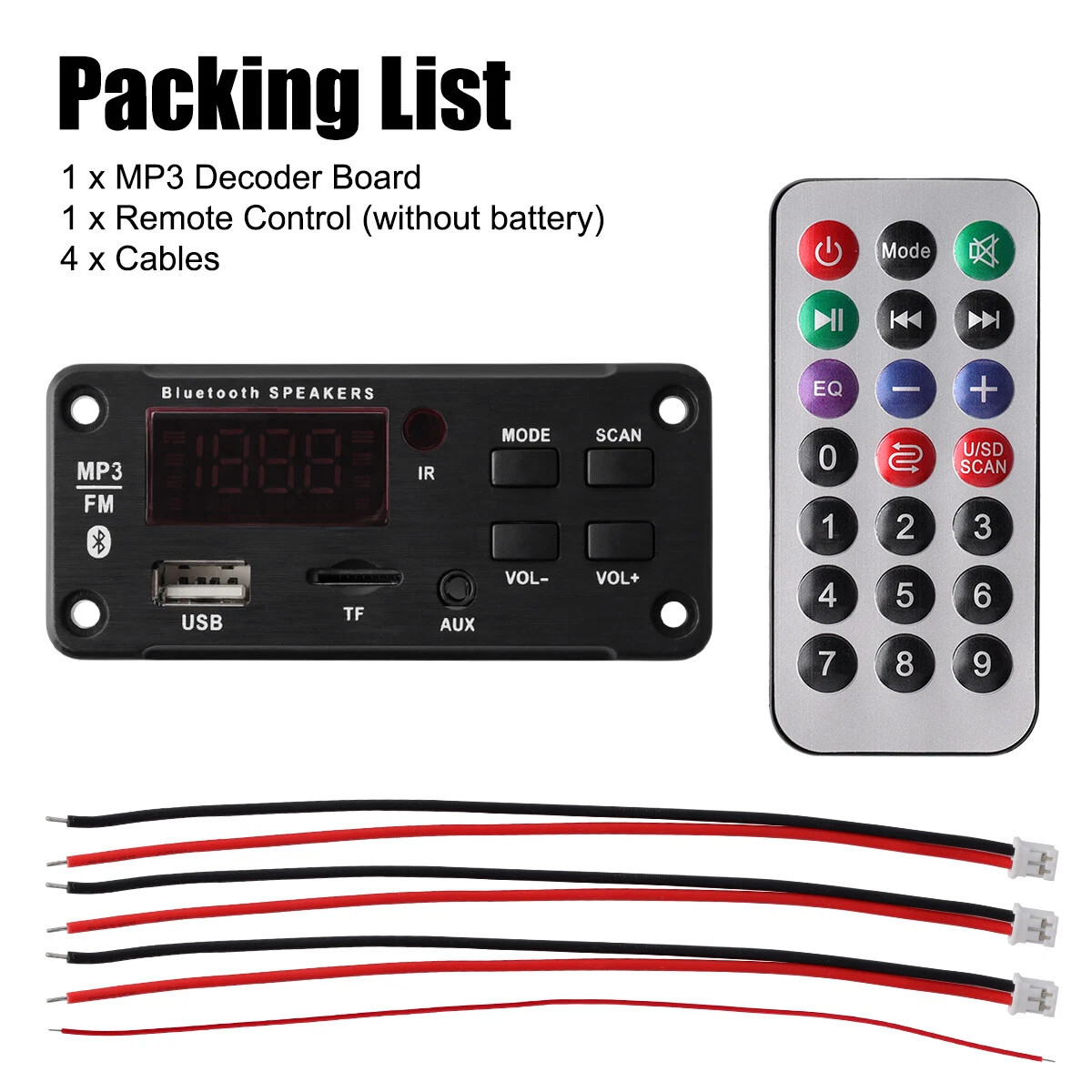 2x25W Amplifier Bluetooth 5.0 MP3 Player Decoder Board 12V Car FM Speaker Module