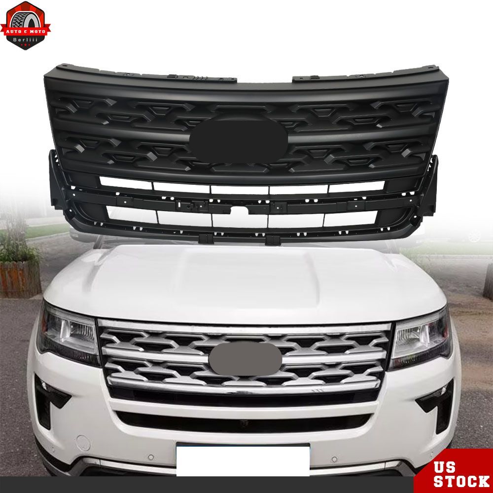 Painted Front Upper Bumper Grille Grill Assembly Fit For 2018 2019 Ford Explorer