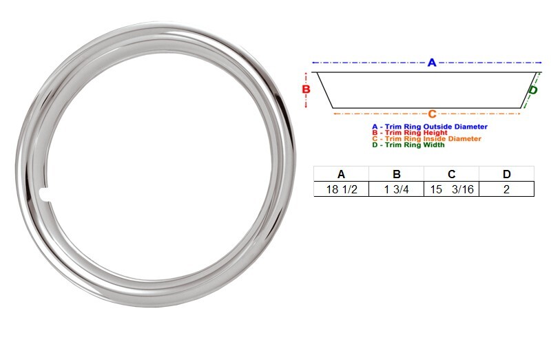 17″ Standard Chrome Plated Stainless Steel Trim Rings, Beauty Rings -4- 4703