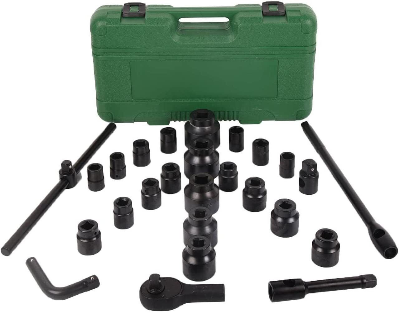 26 Pcs 3/4″ Drive Impact Socket Set Cr-V Chrome Vanadium Steel Standard Metric