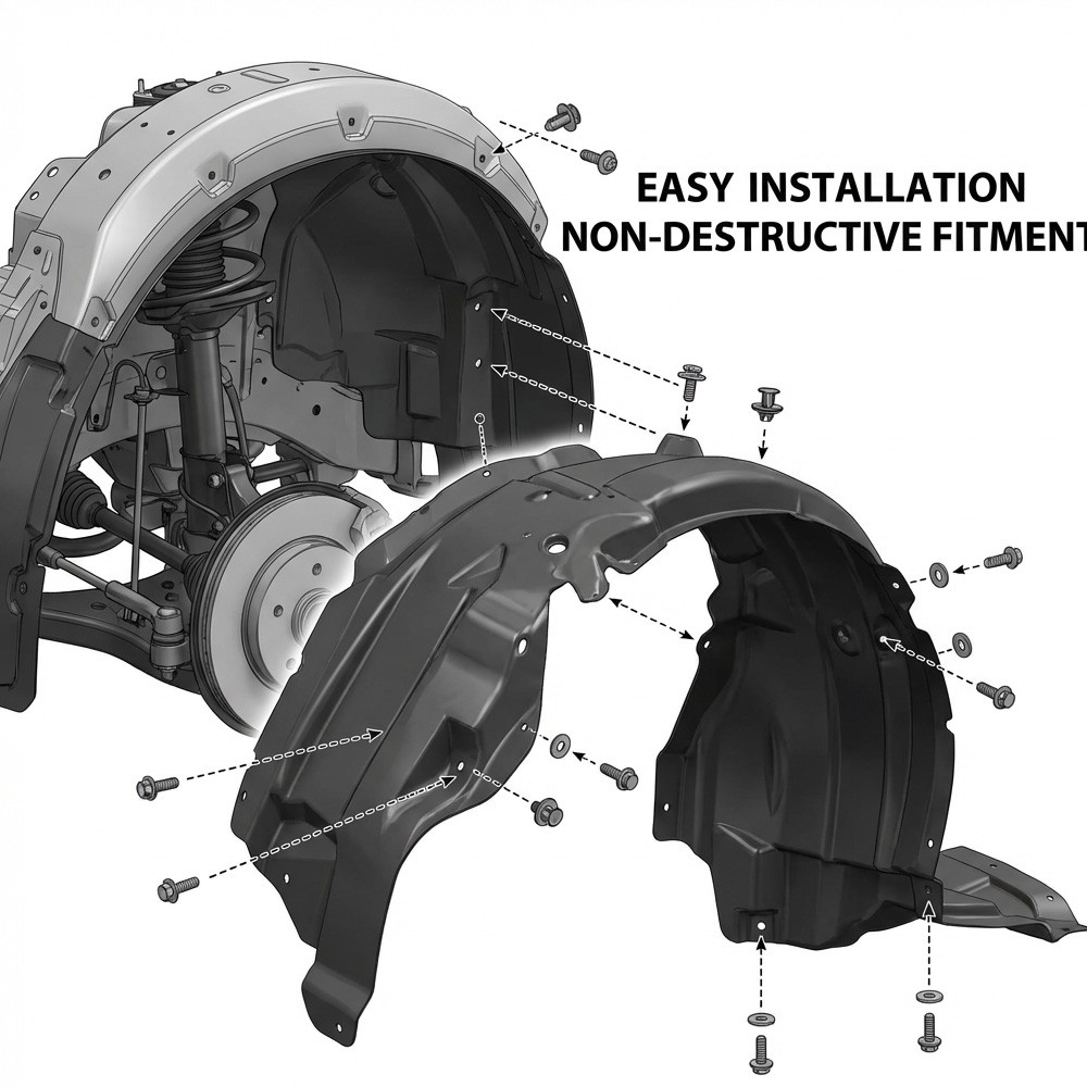 For Kia Optima 2019-2020 Front Fender Liner Inner Set Splash Guard