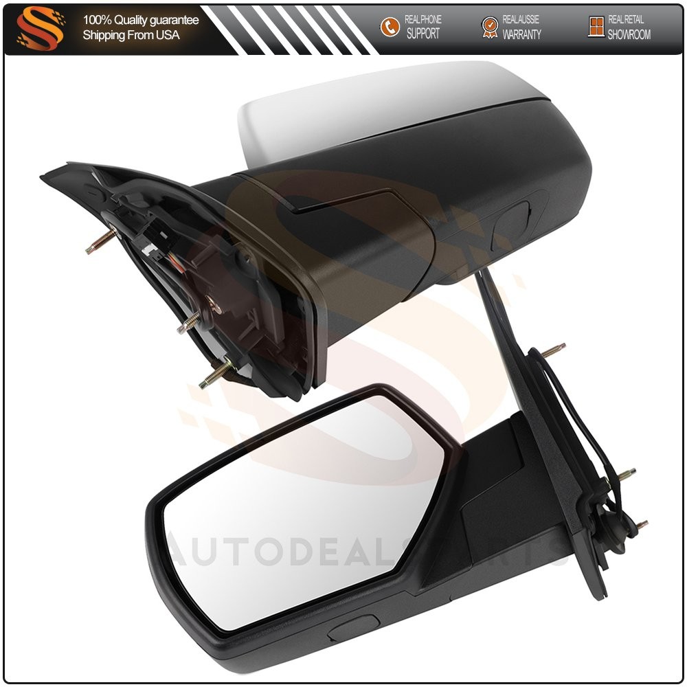 Pair Mirrors Fits For 2015-18 Chevy Silverado Power Heated Manual Fold Chrome