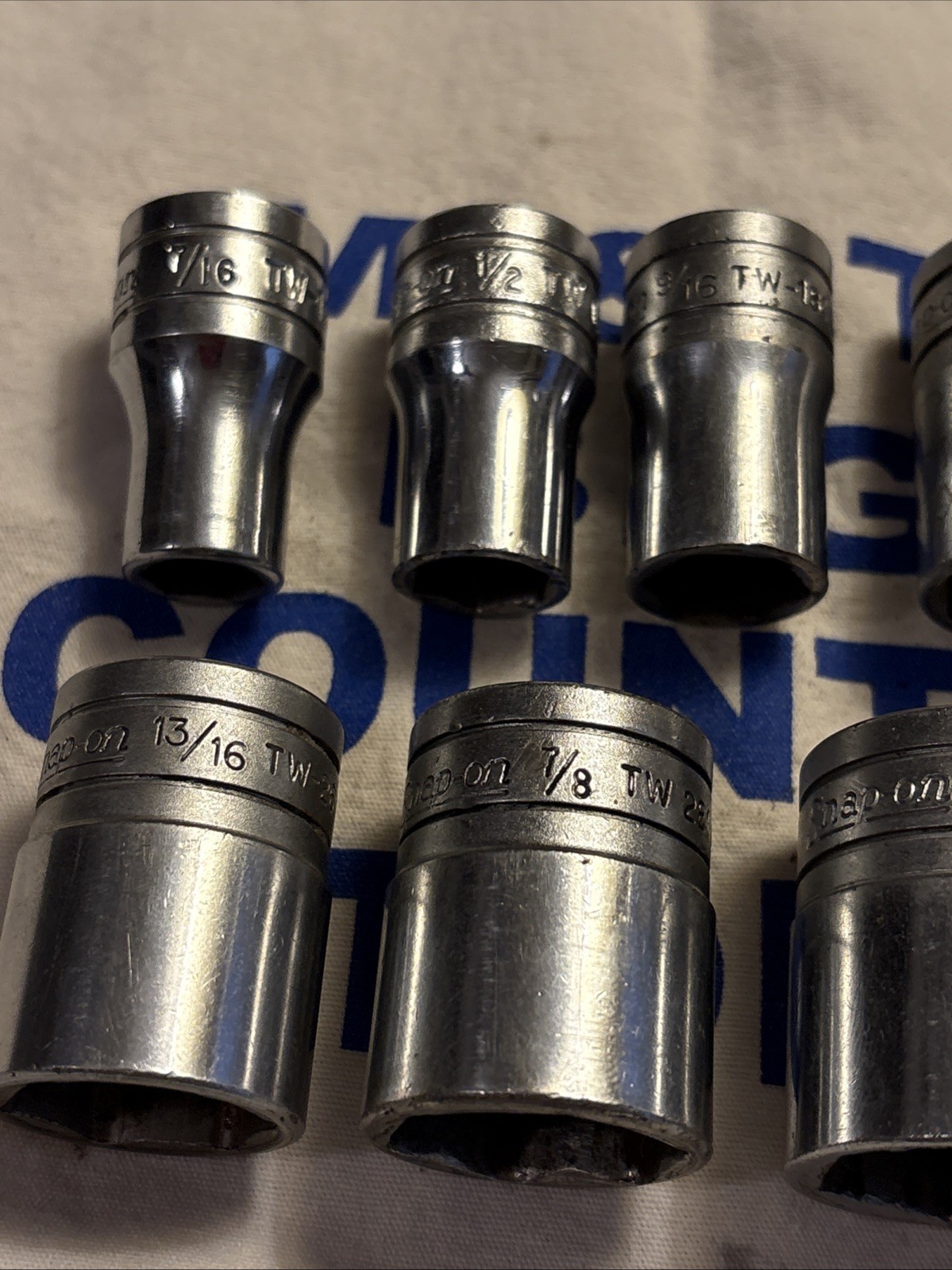 Snap-on USA 1/2″ Drive SAE 6pt 11pc Shallow Chrome Socket Set 7/16″ – 1-3/16″