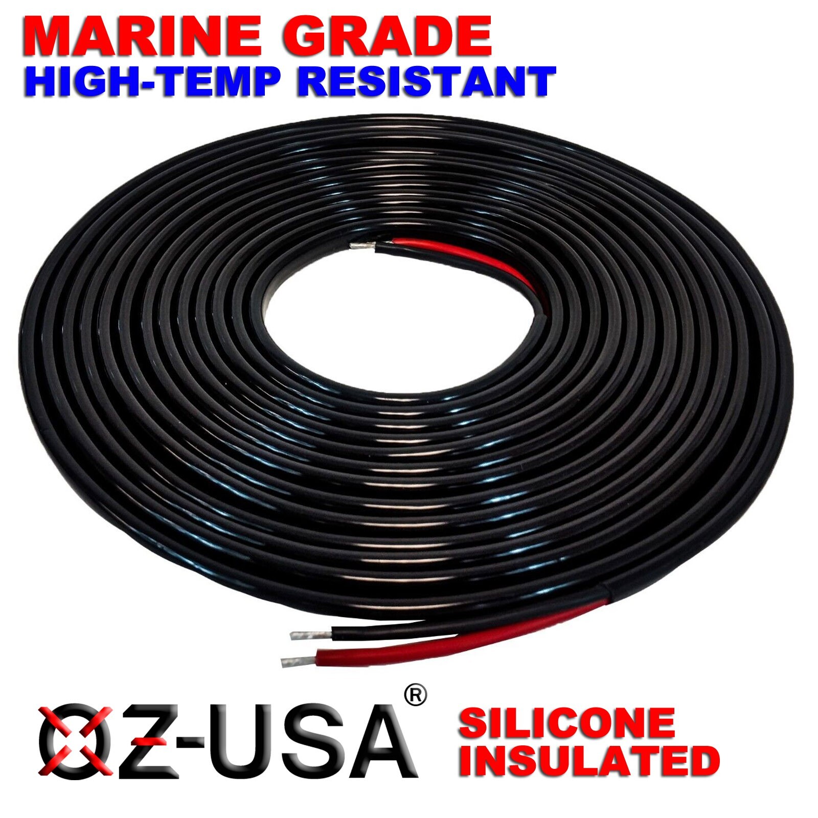 14 AWG 20 ft 2 Wire copper cable car truck marine boat light led bar electrical