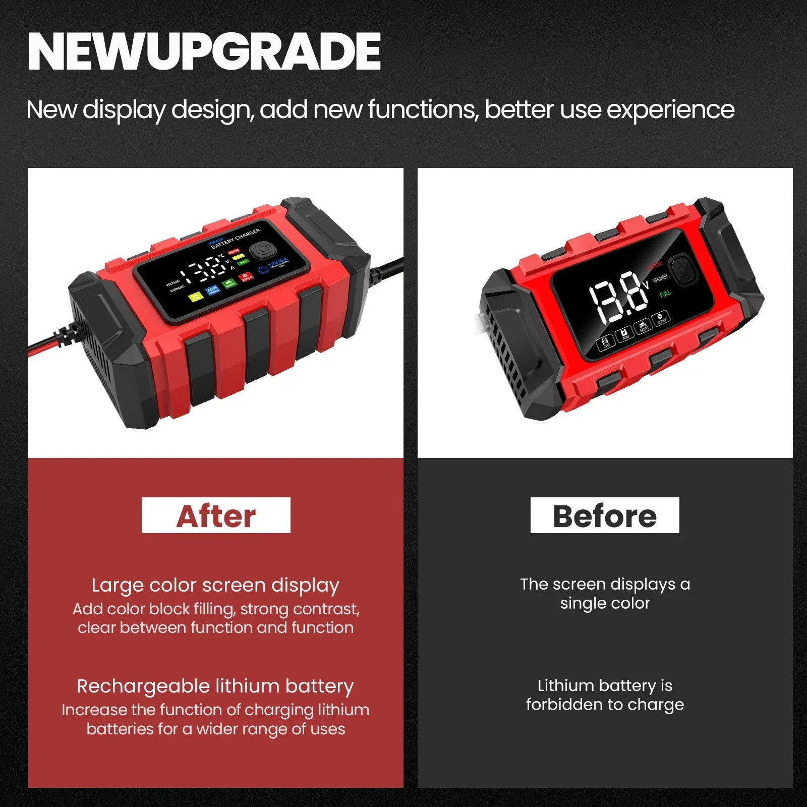 Car Battery Charger Heavy Duty 12V Smart Automatic Intelligent Pulse Repair
