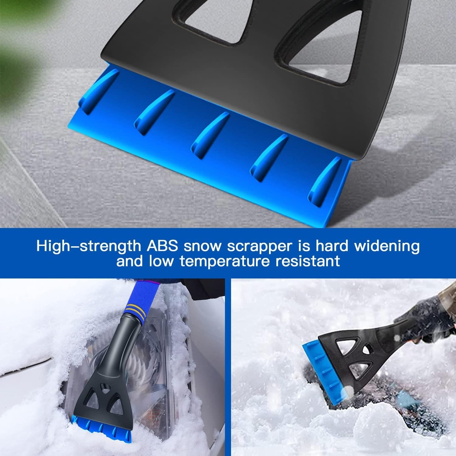 31in Extendable Car Snow Scraper Brush Combo Ice Remover for SUV Truck
