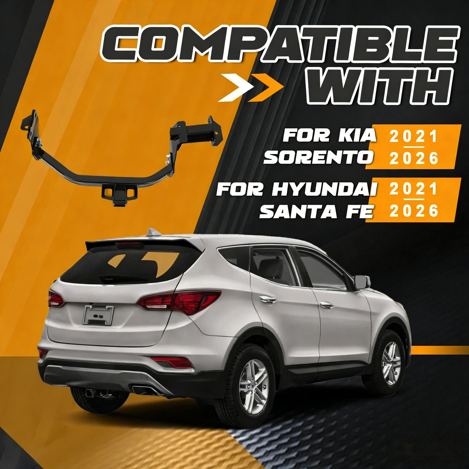 Class 3 Trailer Hitch 2-Inch Receiver For Hyundai Santa Fe Kia Sorento 2021-2023