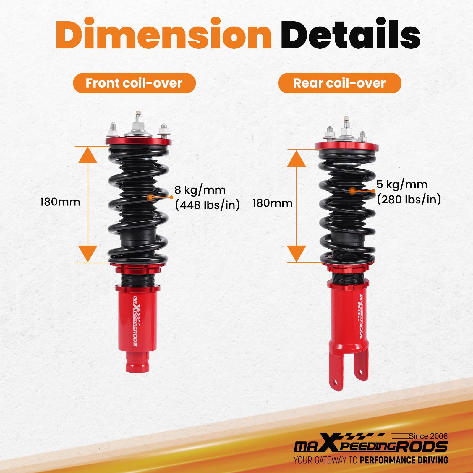 Maxpeedingrods 24 Way Damper Coilovers Kit For Honda Civic 88-91 & Integra 90-93