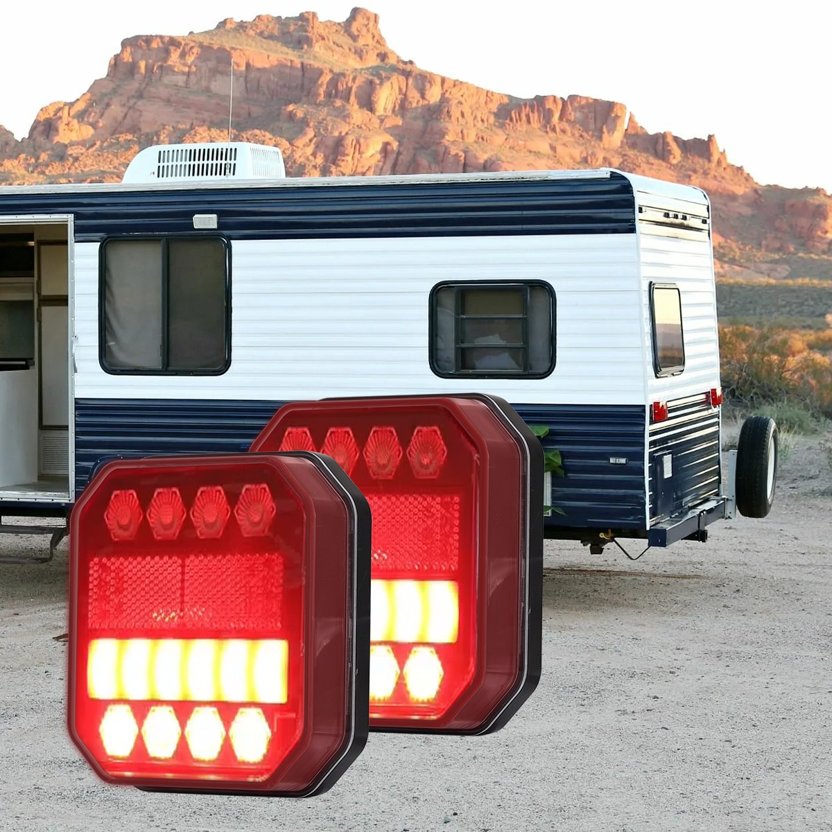 IP65 Wireless Magnetic Trailer Lights Rechargeable LED TailLight Kit For Trailer