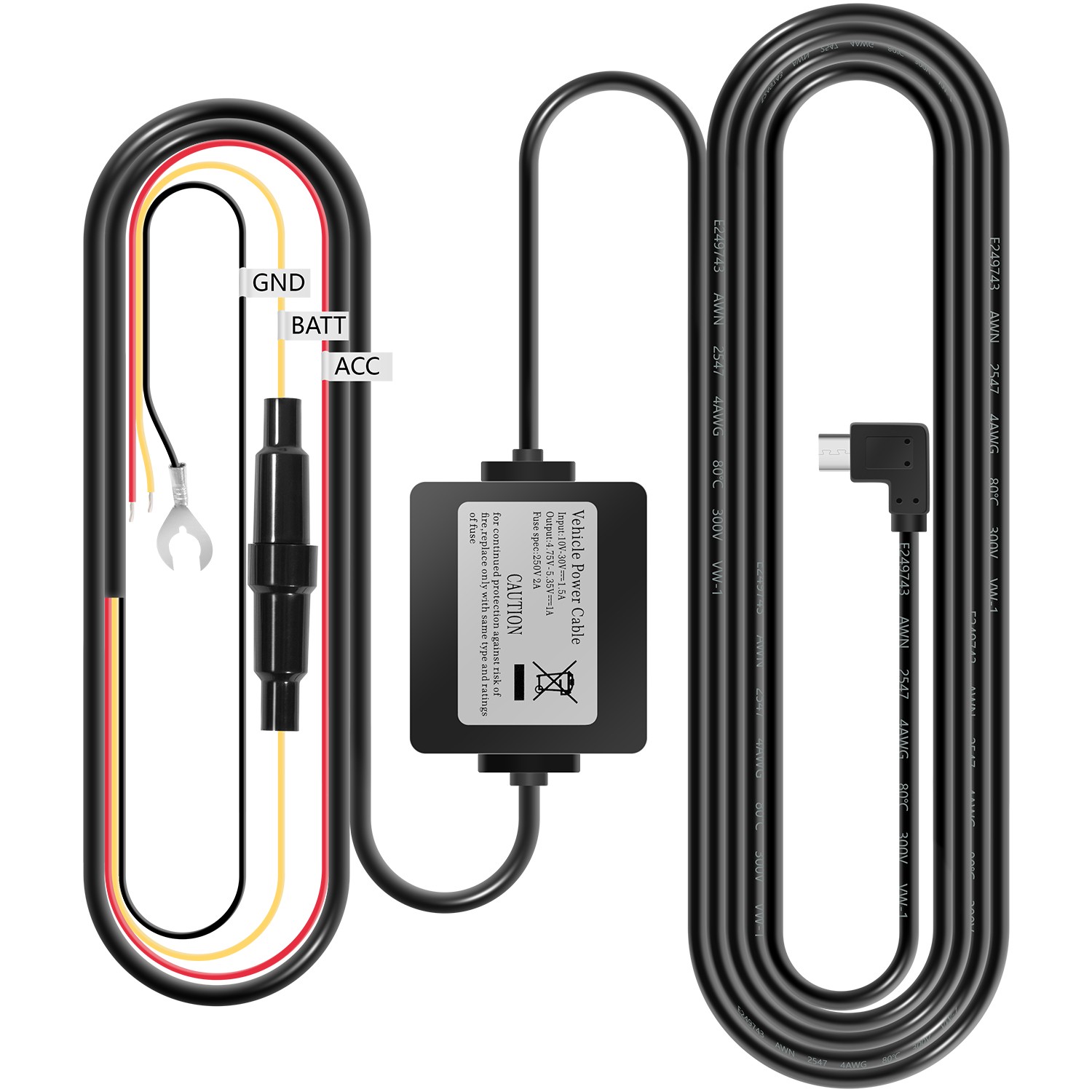 For Garmin Dash Cams Parking Mode Cable 12V-24V Power Cord 010-12530-03