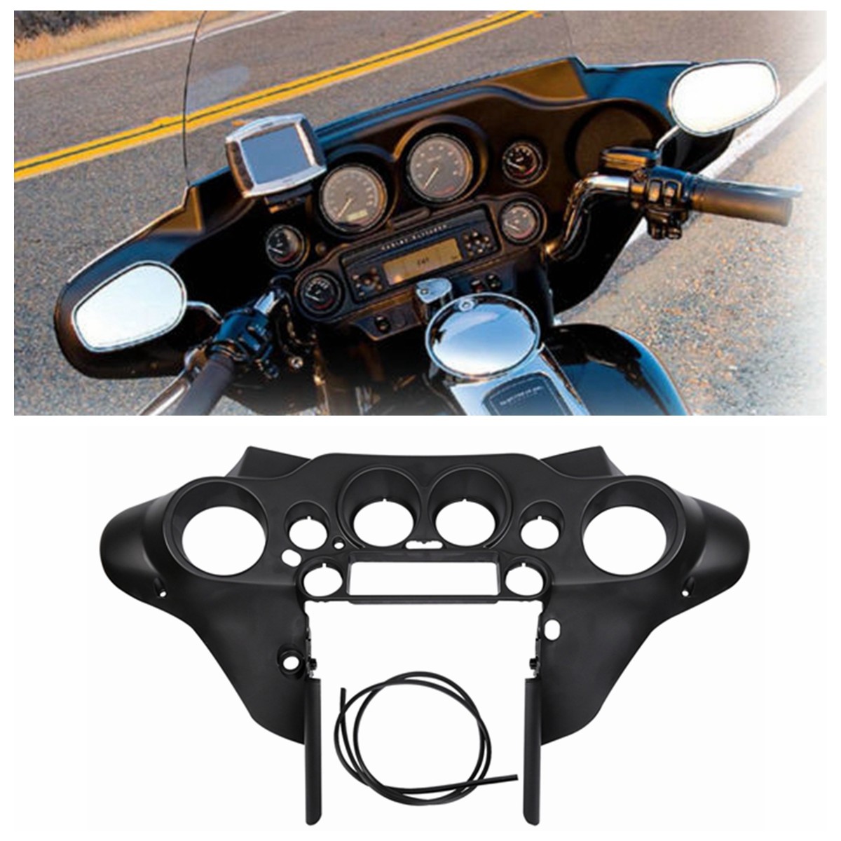Black ABS Plastic Batwing Inner Outer Fairing For Harley Touring FLHT FLHX 96-13