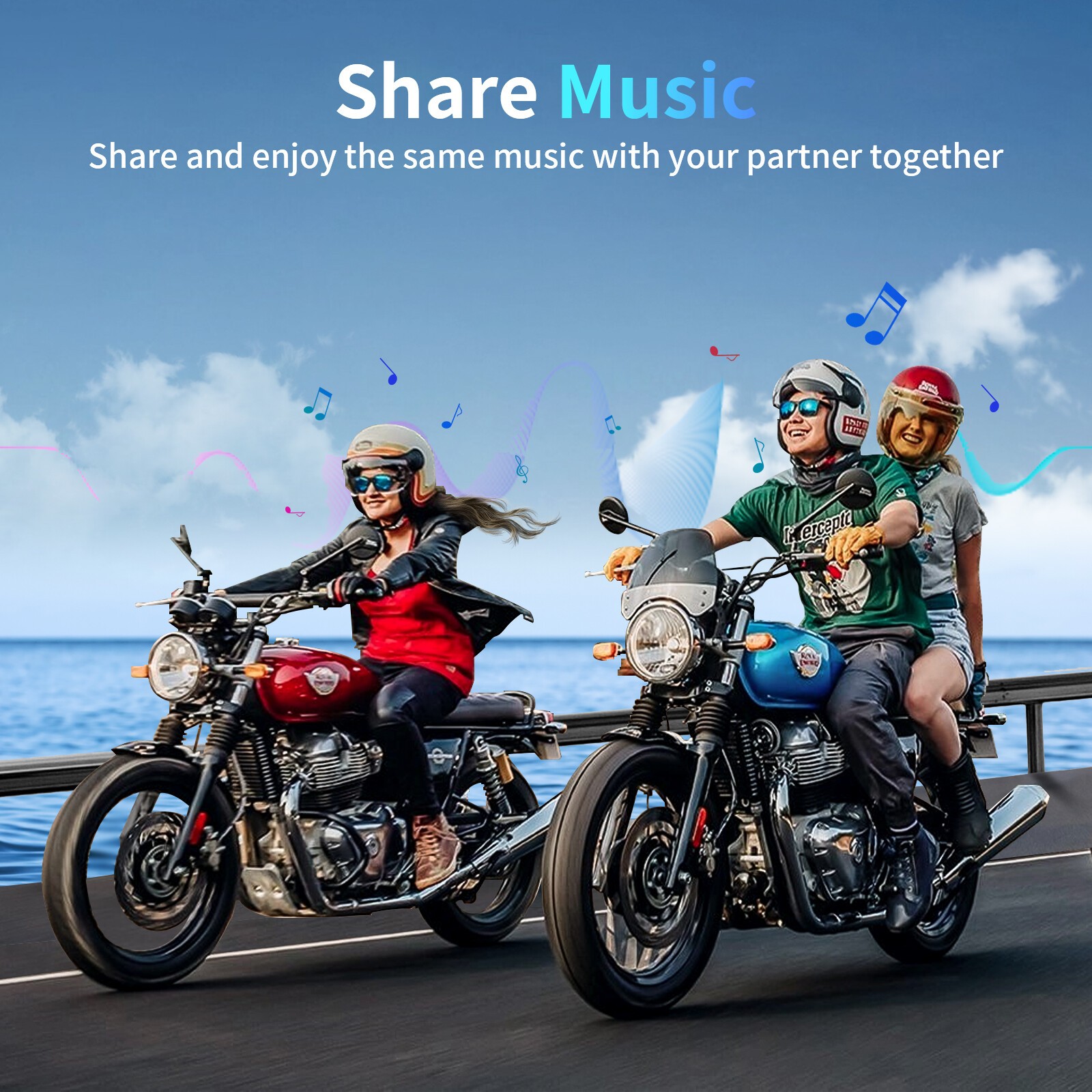 3x Motorcycle Bluetooth Headset Helmet Intercom 10 Riders Communication M1-S Pro