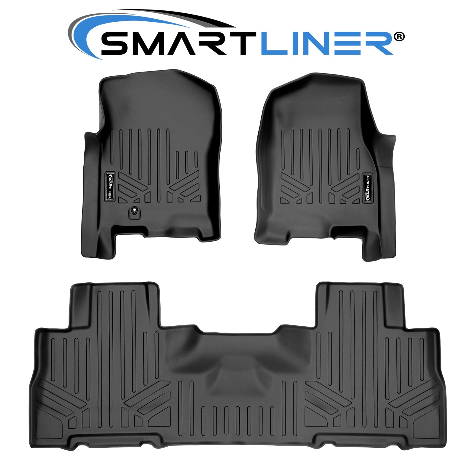 SMARTLINER Custom Floor Mats 2 Row Liner Set for 2007-10 Expedition/Navigator