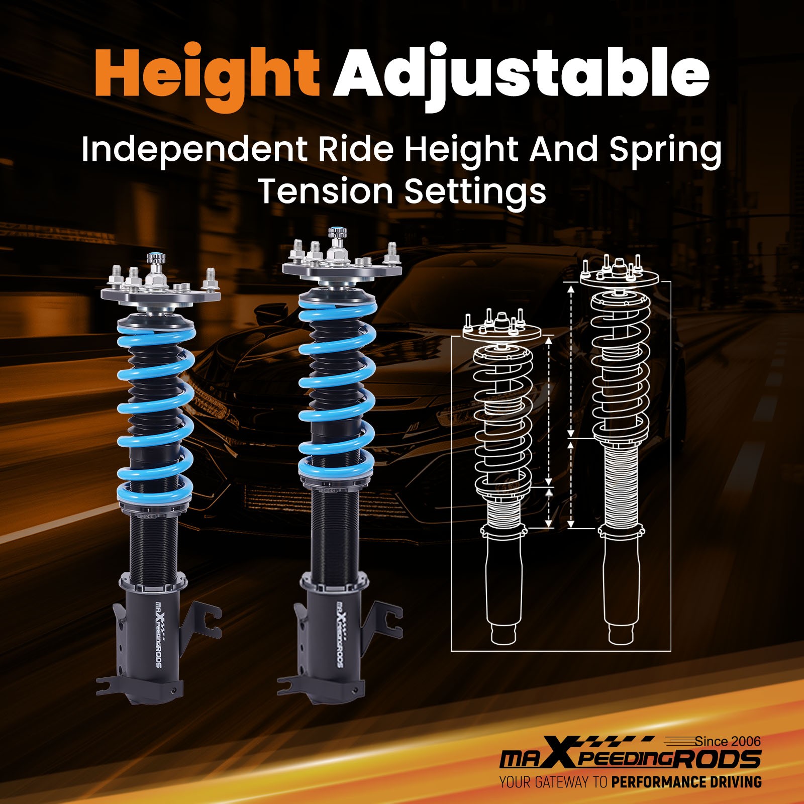 MaXpeedingrods T6 Coilovers 24 Way Lowering Kit For Nissan Maxima A32 95-99