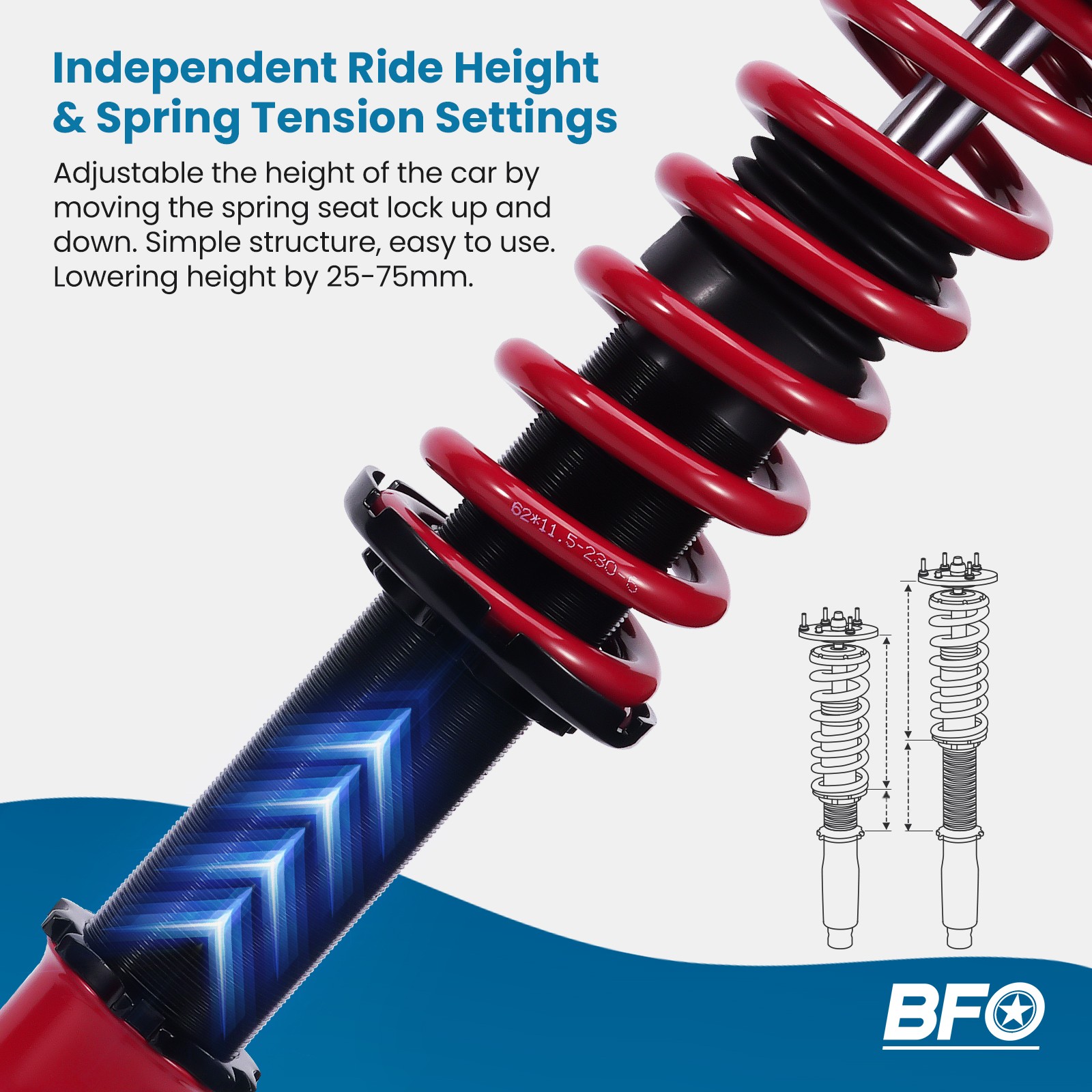 BFO Street Coilovers Suspension Lowering Kits for Mazda Protege 323 1999-2003
