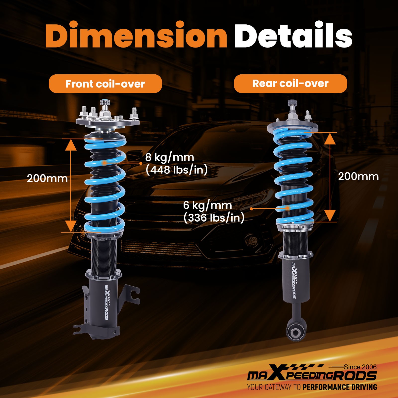 MaXpeedingrods T6 Coilovers 24 Way Lowering Kit For Nissan Maxima A32 95-99