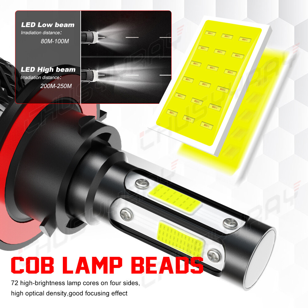 2X H13 9008 LED Headlight Super Bright Bulbs Kit 420000LM White Hi-Lo Beam 6000K