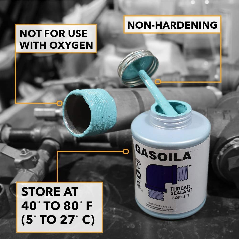 Pipe Thread Sealant Paste Metal Plastic, Non-Hardening, 1/4 Pint BrusModel: SS04