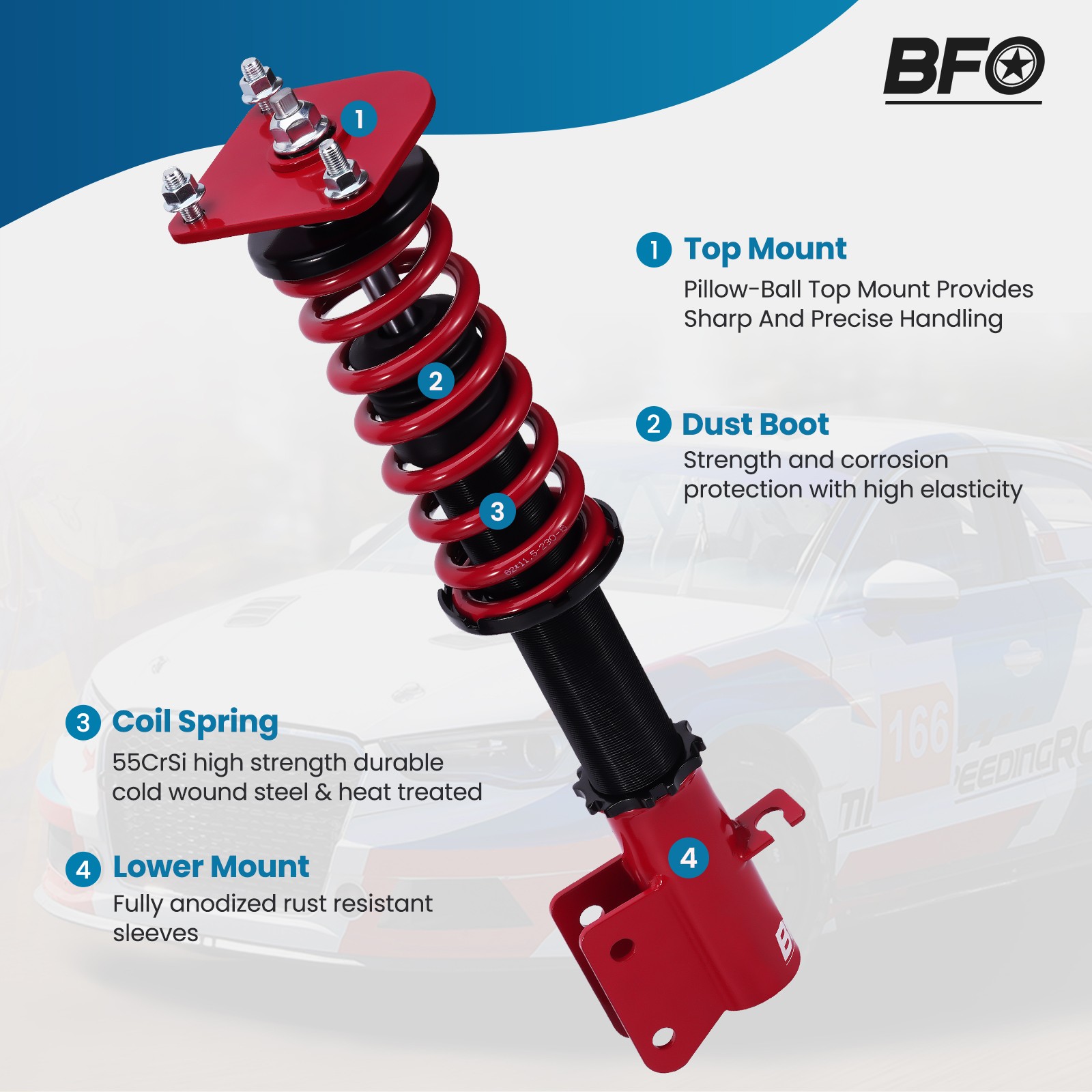 BFO Street Coilovers Suspension Lowering Kits for Mazda Protege 323 1999-2003