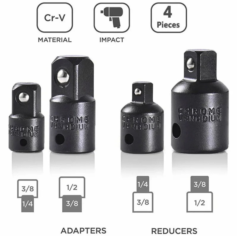 12pcs Impact Socket Adapter & Reducer Set Drill Extension Nut Driver Kit – NEW