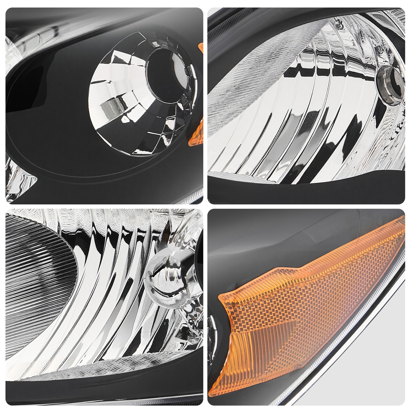 Fits 2009 2010 2011 2012 2013 Toyota Matrix Left+Right Side Black Headlights