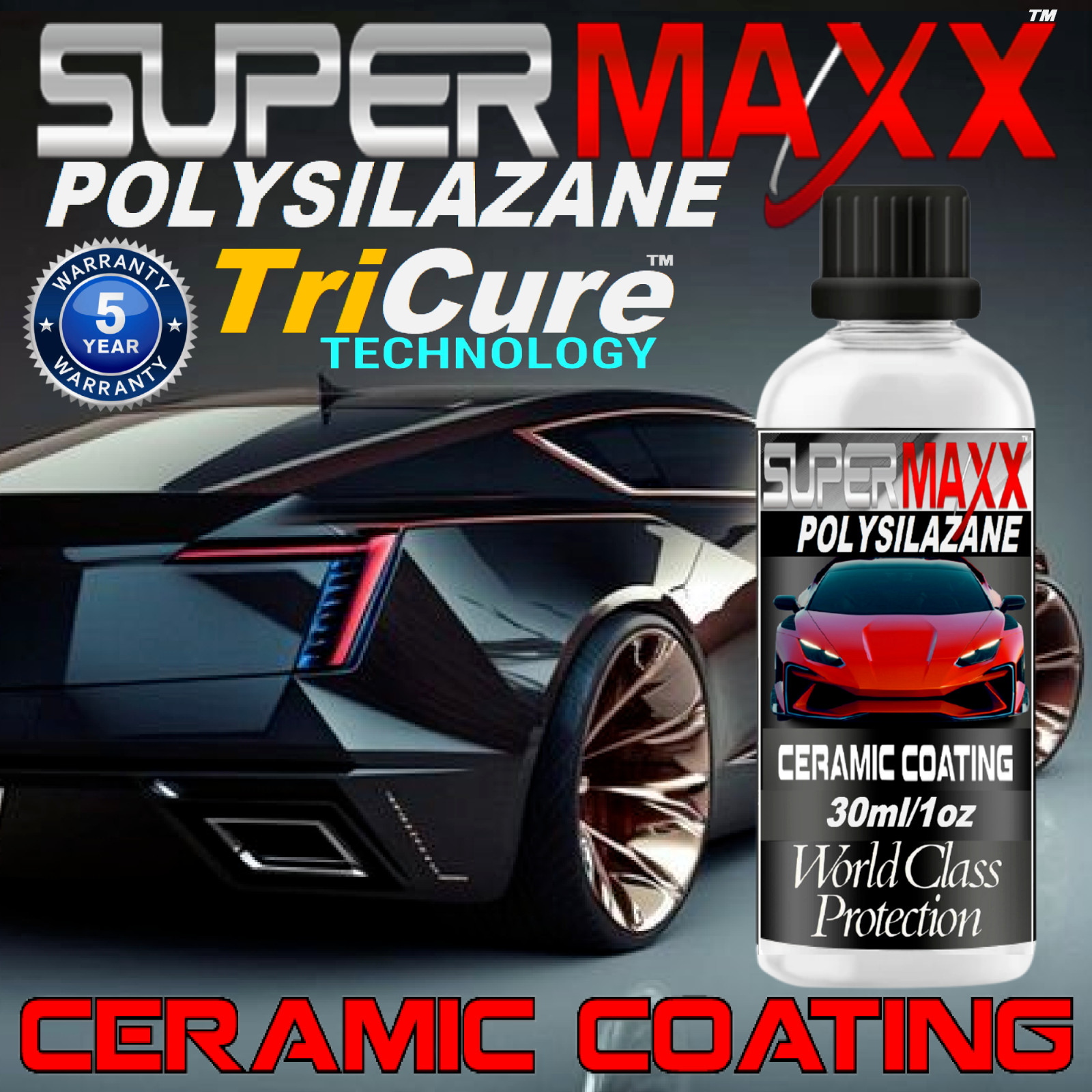 PROFESSIONAL CERAMIC CAR COATING 5 YEAR “TRICURE 9H PROTECTION “HIGH GLOSS”- KIT
