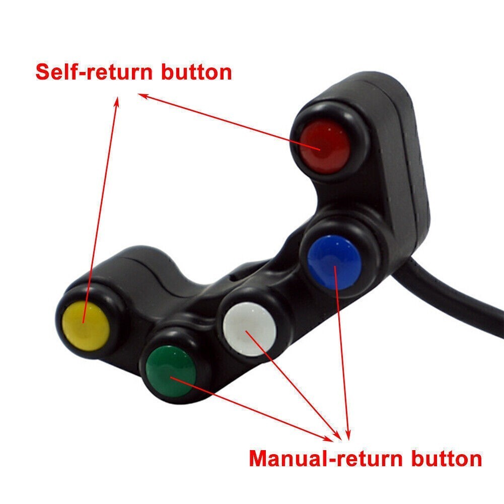 7/8″ 22mm Universal Handlebar Switch 5 button Array Switches Plastic Motorcycle