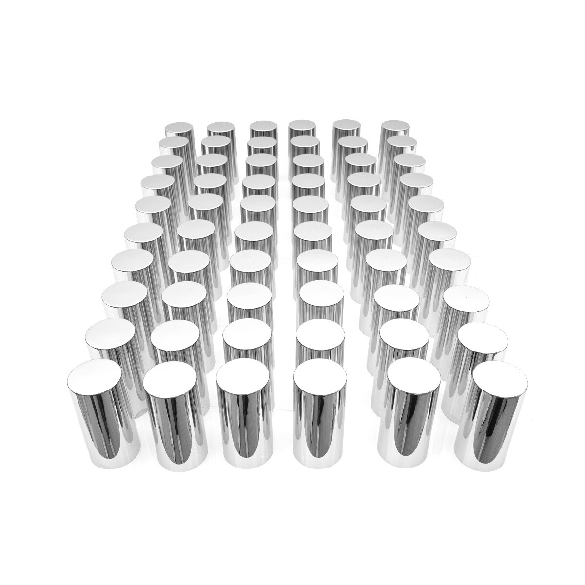 Chrome 33mm Semi Truck Front & Rear Wheel Axle Cover Lugs w/ Cylinder Hub Caps