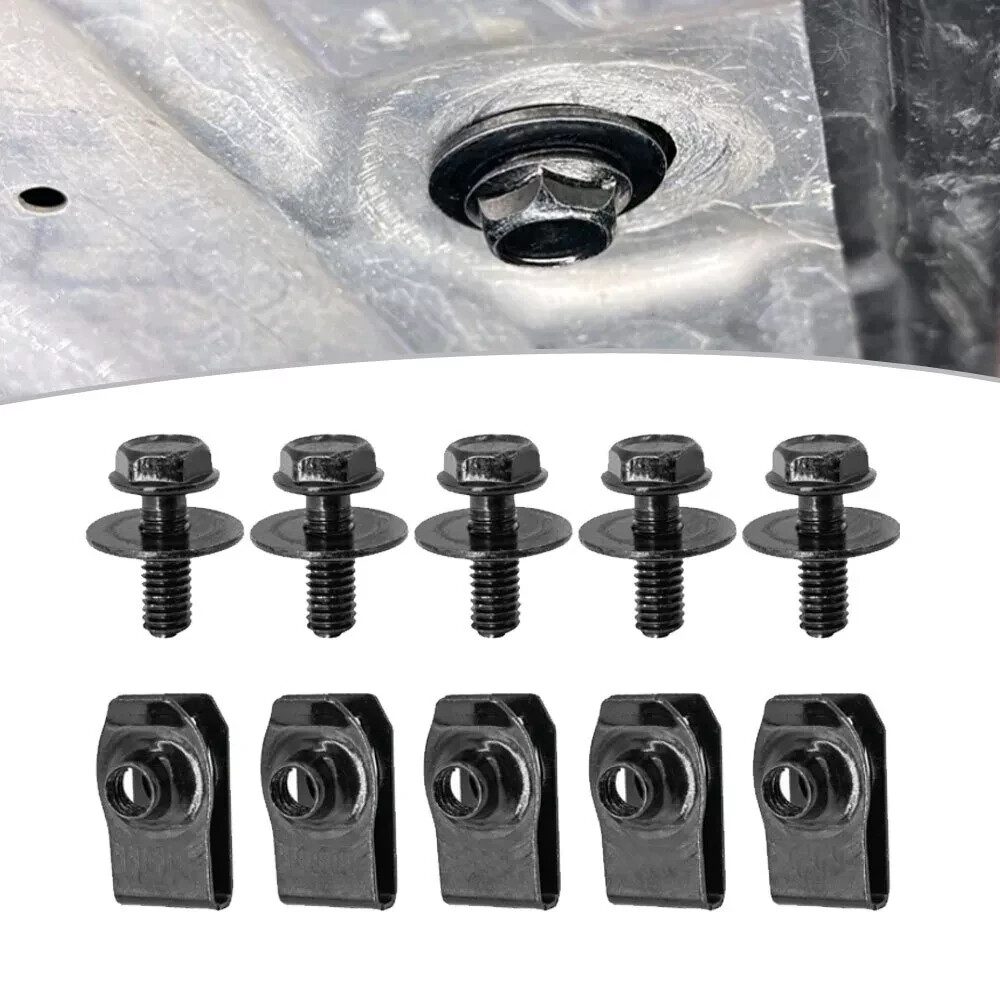 Car Body Bolts & U-nut Clips M6 Splash Shield Retainer Fastener Rivet Screws