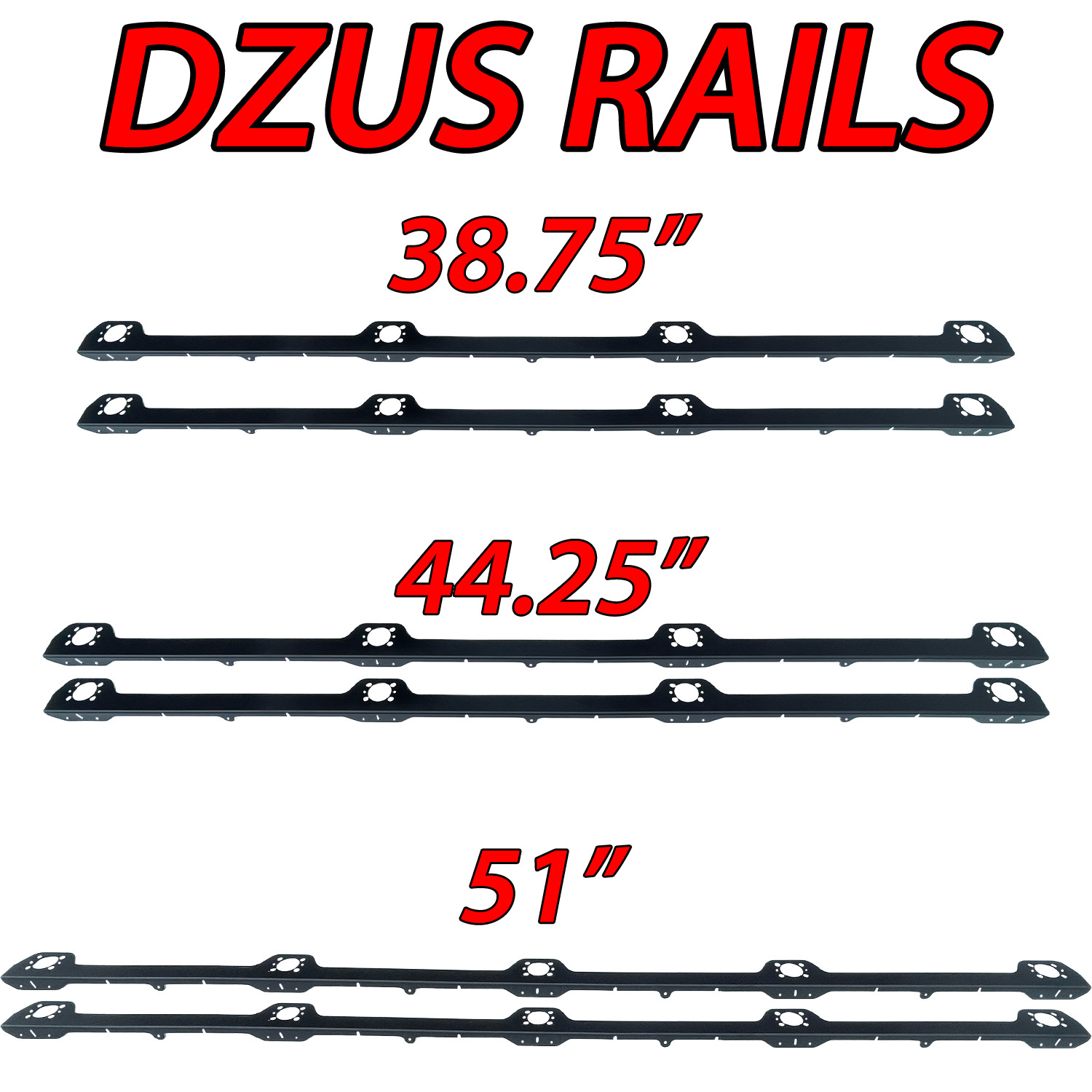 Dzus Rail Mounts Universal Mount 38″ Or 44″ Or 51″ Length & Mounting Hardware