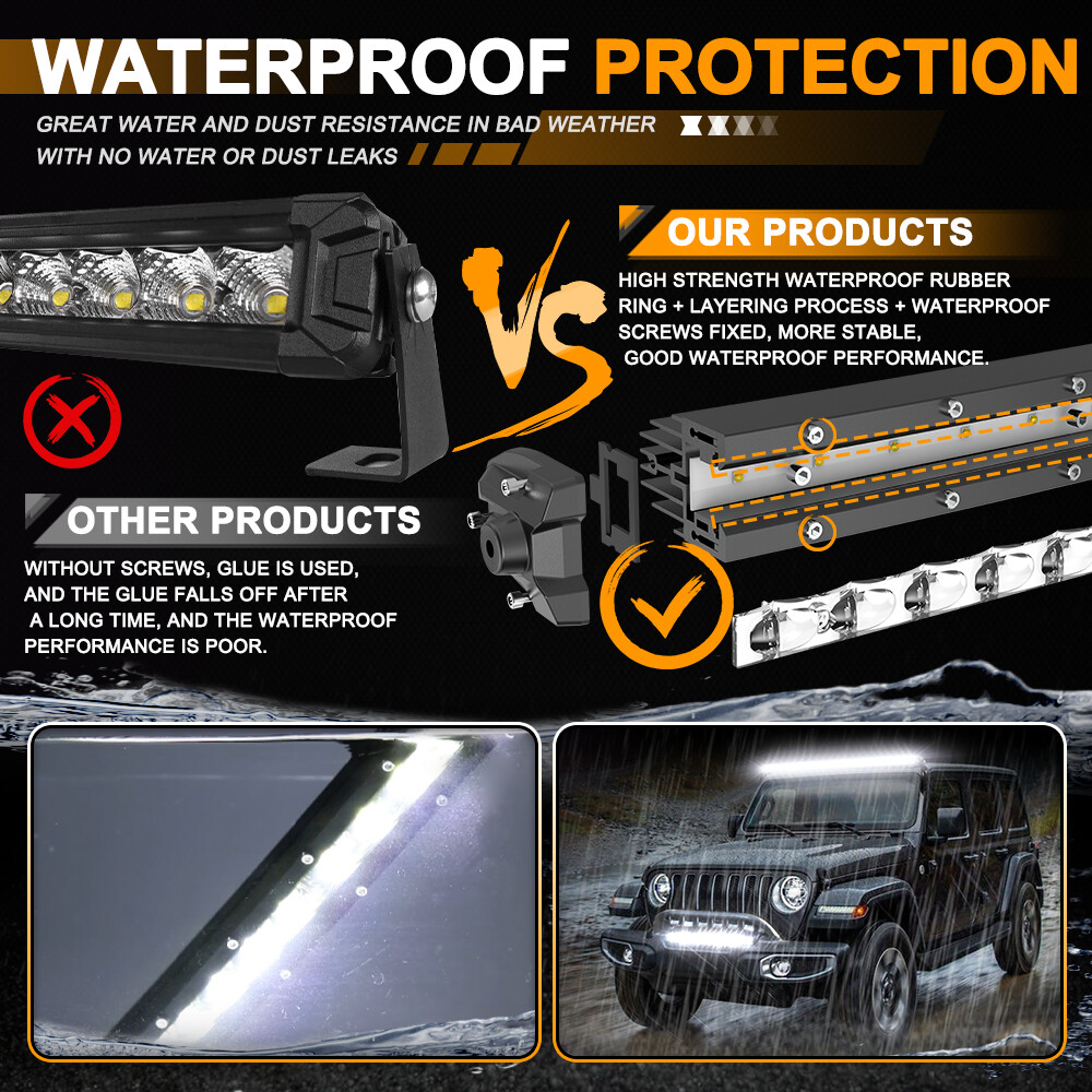 Single Row Curved 20″26″32″38″44″50″ LED Light Bar Slim Off Road Driving 4WD SUV