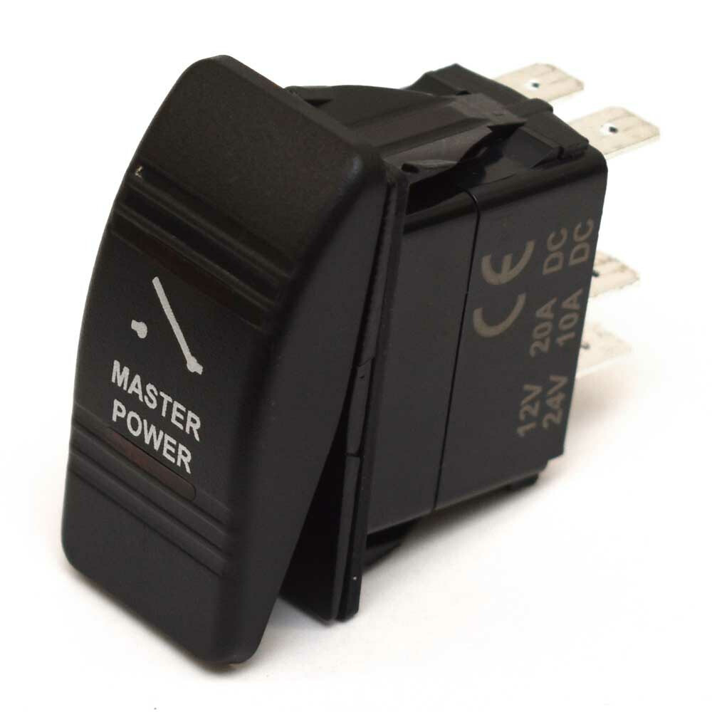 Boat On/Off Rocker Switch | Master Power 4-Spade 12V 24V – 10A 20A