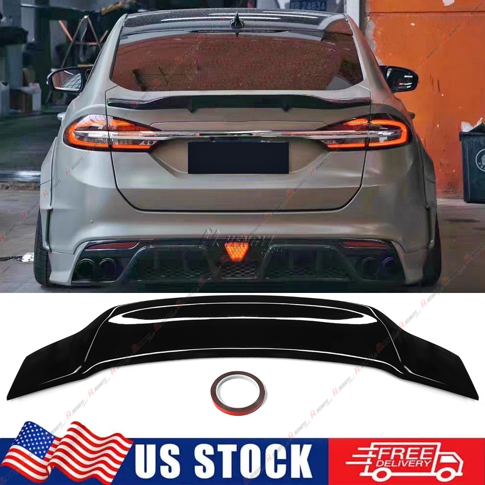 For Ford Mondeo Fusion 2013-2020 Gloss Black Rear Trunk Spoiler Wing R Style