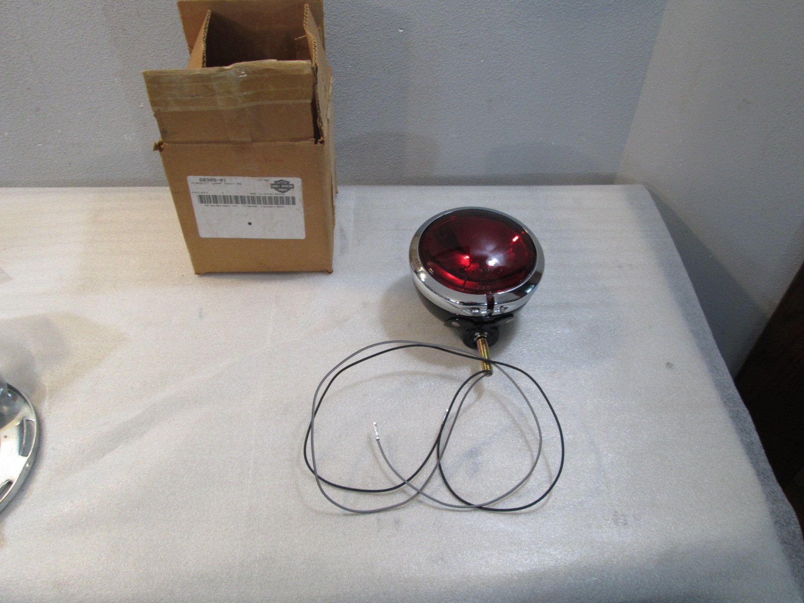 OEM Harley Davidson Police Black Pursuit Lamp, Red Lens 68309-01