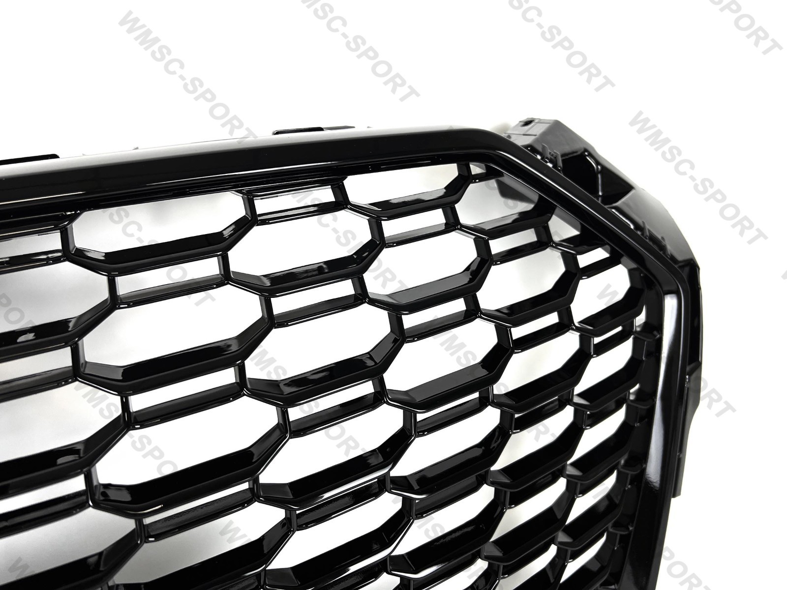 Glossy Black Honeycomb Front Bumper Grille for Audi A5 S5 B9 2017-2019 RS5 Style
