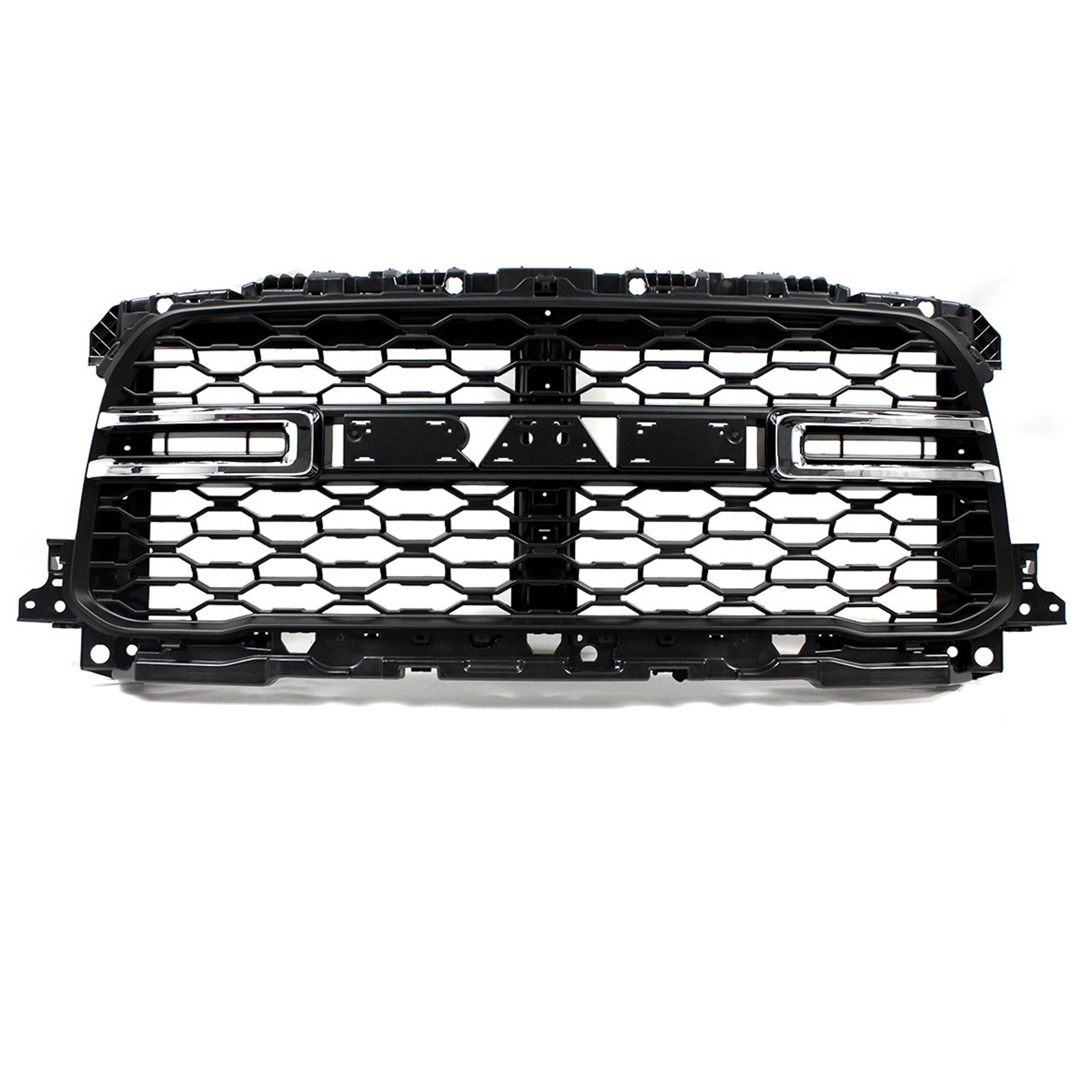 For Ram 2500 3500 2019-2024 Front Bumper Grille Grill Matte Black W/Chrome Trim