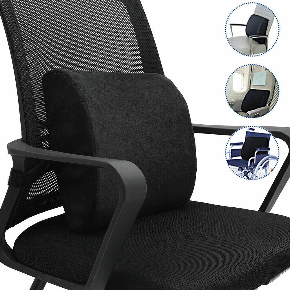 Memory Foam Seat Lumbar+Back Support Set Coccyx Pain Relief Cushion universal